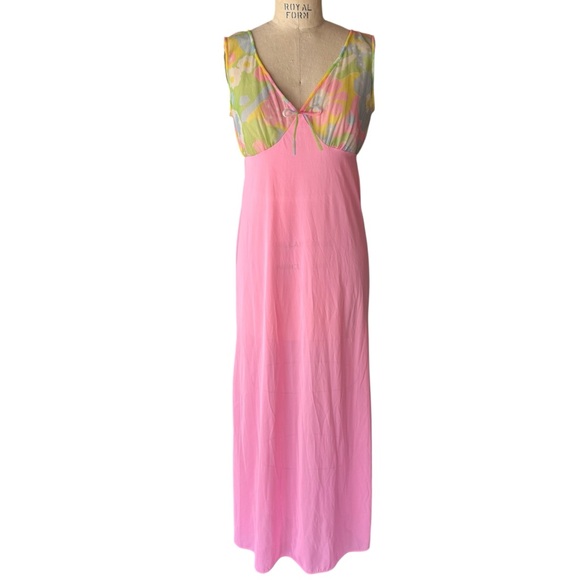 Vintage 60s Floral Organza Robe and Slip Set - Picture 3 of 14